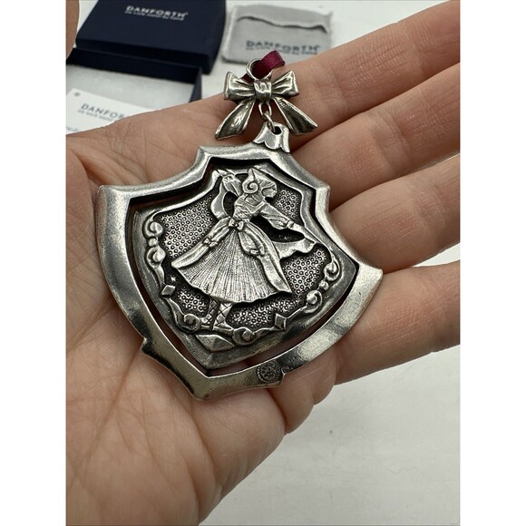 Danforth Pewter Nine Ladies Dancing Ornament Silver Tone 12 Days Of Christmas - Picture 5 of 11